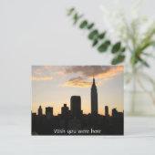 New York City Sunset Briefkaart (Staand voorkant)