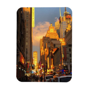 New York City Sunset Midtown Theater District NYC Magneet