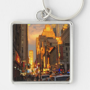 New York City Sunset Midtown Theater District NYC Sleutelhanger