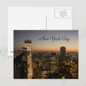 New York City Sunset Skyline Briefkaart (Voorkant / Achterkant)