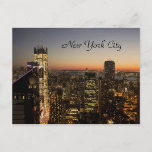 New York City Sunset Skyline Briefkaart