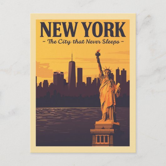 New York City Sunset View Briefkaart (Voorkant)