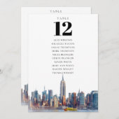 New York City Tafelnummer Zitenkaart (Voorkant / Achterkant)