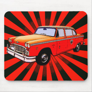 New York City Taxi Cab Cartoon Muismat