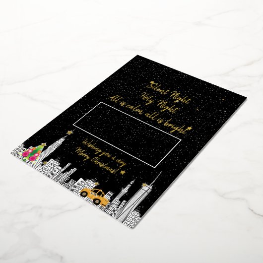 New York City Taxi City Christmas Kaart met foto (Gedraaid)