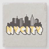 New-York City Tekstontwerp Stenen Onderzetter (Voorkant)