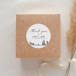 New York City Thank You Favor 3" (vel van 6) Ronde Sticker<br><div class="desc">Het Skyline Collectie is een prachtig assortiment van zorgvuldig geschetste stadsskylines die de essentie van iconische stadslandschappen vastleggen. Dit collectie is perfect geschikt voor bruiloften of bestemmingsbruiloften,  het belichaamt de tijdloze charme van stadsgezichten en brengt een elegante touch aan uw speciale dag.</div>