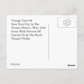  New York City Theater District Signs W 45 Briefkaart (Achterkant)