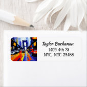 New York City thema drukke straten Etiket (Insitu)