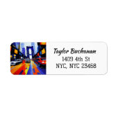 New York City thema drukke straten Etiket (Voorkant)
