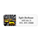 New York City thema gele taxi's Etiket (Voorkant)