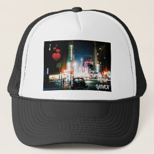 NEW YORK CITY TIMES SQUARE 1950'S NEON NGHT PHOTO TRUCKER PET