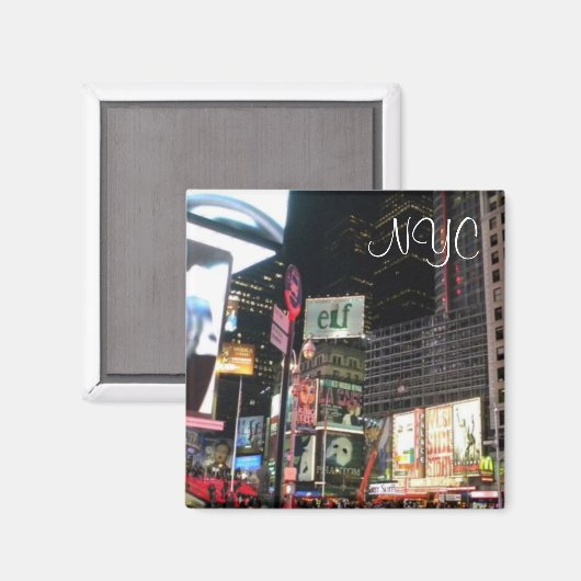 New York City Times Square City Photo Magnet (Voorkant / Achterkant)