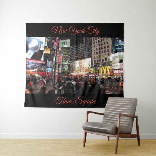 New York City Times Square Fotografie Tapestry Wandkleed (In Situ (horizontaal))