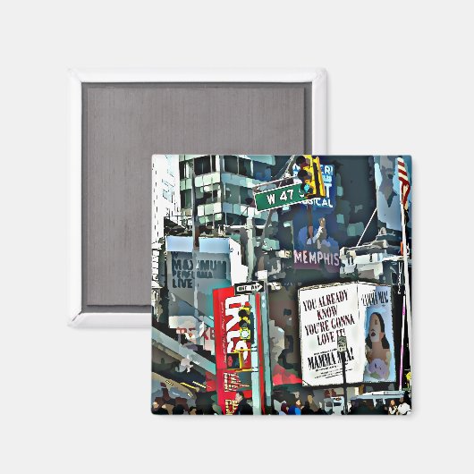 New York City Times Square Photo Magnet (Voorkant / Achterkant)