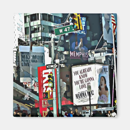 New York City Times Square Photo Magnet (Voorkant)