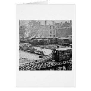 New York City Train on Eleved Railroad Yonkers