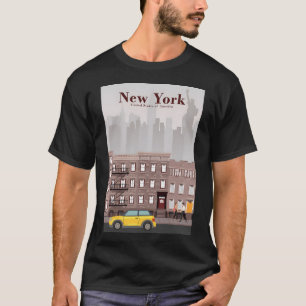 New York City Travel Poster In Een Minimale Retro T-shirt