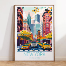New York City Travel Poster Print, Verenigde State
