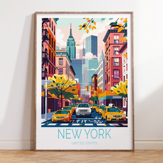 New York City Travel Poster Print, Verenigde State