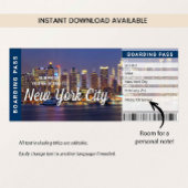 New York City Trip Surprise Boarding Pass Card Kaart