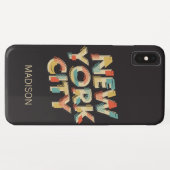 New York City Typografie aangepaste telefoongespre Case-Mate iPhone Case (Achterkant (horizontaal))