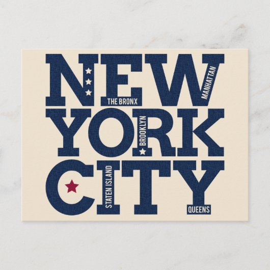 New York City Typografie briefkaart (Voorkant)
