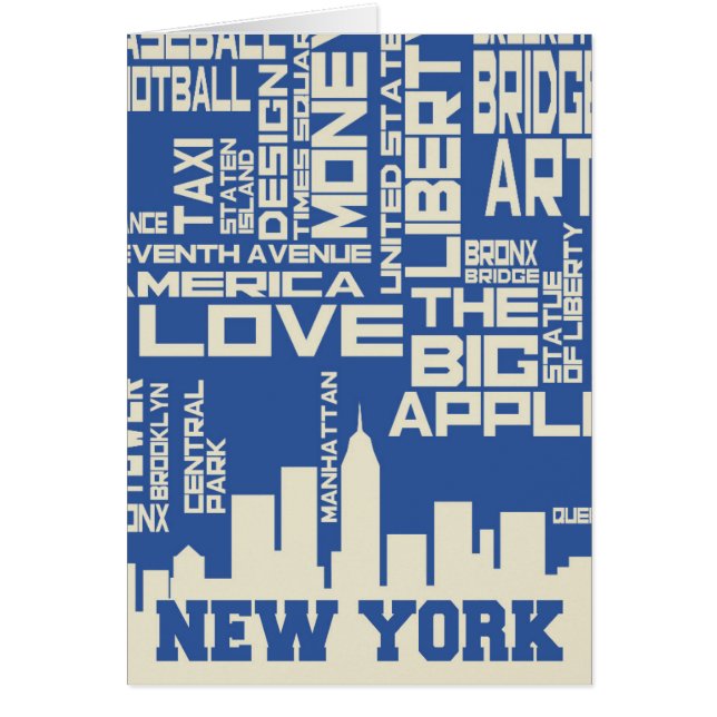 New York City Typografie Poster (Voorkant)