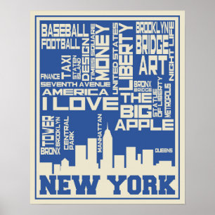 New York City Typografie Poster