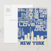 New York City Typografie Poster Briefkaart (Voorkant / Achterkant)