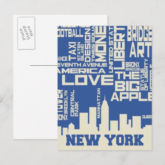 New York City Typografie Poster Briefkaart (Voorkant / Achterkant)