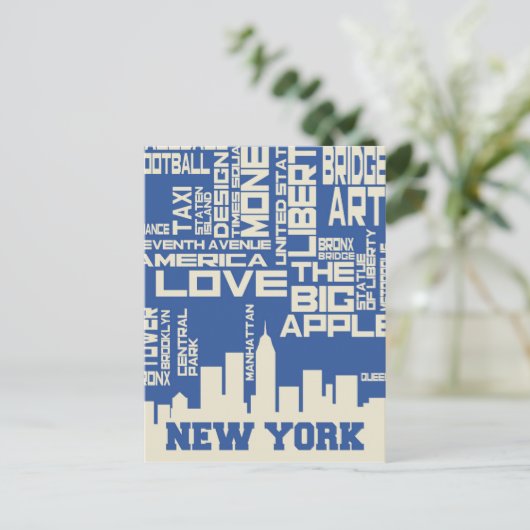 New York City Typografie Poster Briefkaart (Staand voorkant)