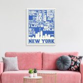 New York City Typografie Poster Canvas Afdruk (Insitu (Woonkamer))