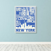 New York City Typografie Poster Canvas Afdruk (Insitu (Houten vloer))