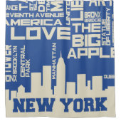 New York City Typografie Poster Douchegordijn (Voorkant)
