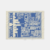 New York City Typografie Poster Fleece Deken (Voorkant (Horizontaal))