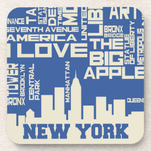 New York City Typografie Poster Onderzetter