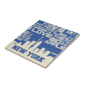 New York City Typografie Poster Tegeltje (Zijkant)