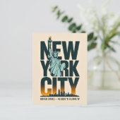 New York City Typografie Statue of Liberty Skyline Briefkaart (Staand voorkant)