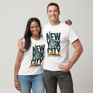 New York City Typografie Statue of Liberty Skyline T-shirt