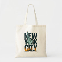 New York City Typografie Statue of Liberty Skyline