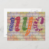 New York City Typografische NYC Initialen Briefkaart (Voorkant / Achterkant)