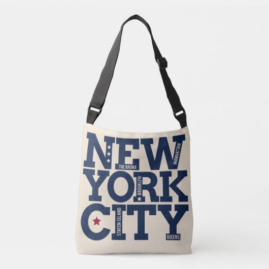 New York City Typografizakken Crossbody Tas (Voorkant)