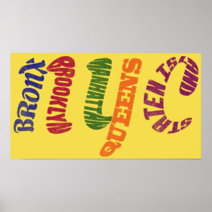 New York City Typographic NYC Poster Print