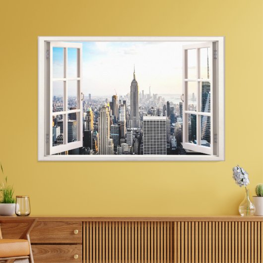 New York City Uitzicht Canvas afdrukken (Insitu (Woonkamer))