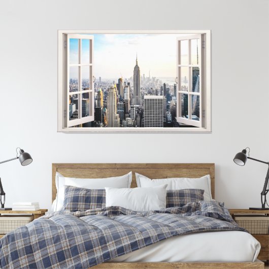 New York City Uitzicht Canvas afdrukken (Insitu (Slaapkamer))