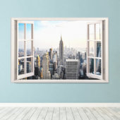 New York City Uitzicht Canvas afdrukken (Insitu (Houten vloer))