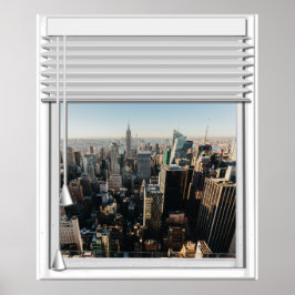 New York City Uitzicht fake window met Blinds Poster