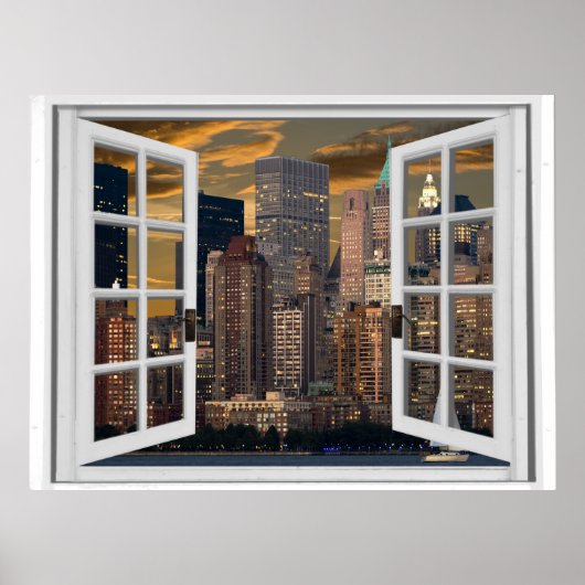 New York City Uitzicht Fake Window Poster (Voorkant)