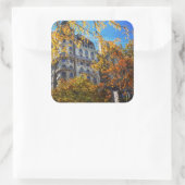 New York City Upper West Side Aappartementengebouw Vierkante Sticker (Tas)